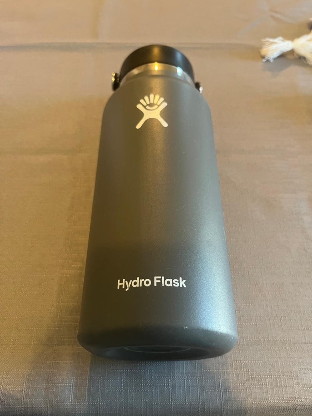Hydro Flask Gray Matte Insulated Bottle with White Logo